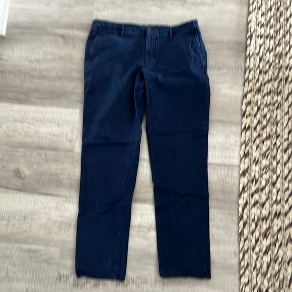 Incotex slim fit dark blue cotton pants. - Picture 2 of 5